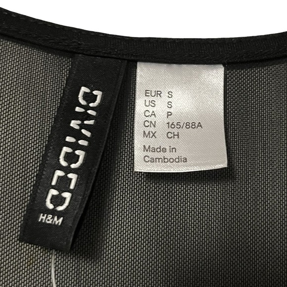 NWT H&M Black Mini Dress with Illusion Neckline NEW - Picture 2 of 6